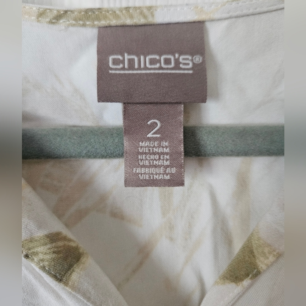 Chicos V-neck 3/4 Sleeve Pullover Top Women Size 2 - Picture 4 of 5